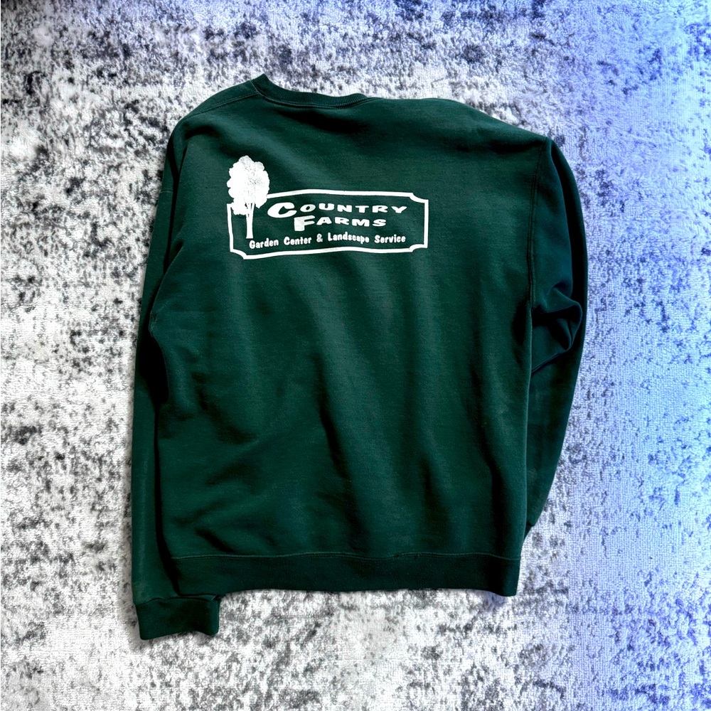 Vintage Country Farms Dark / Hunter Green Sweater / Crewneck